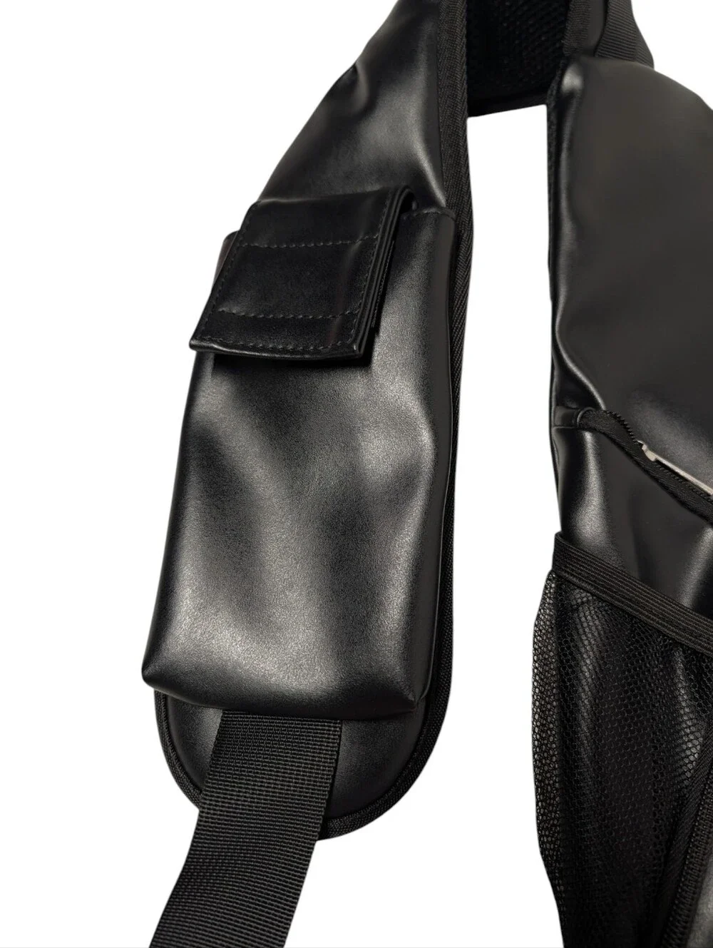 Journeyman Black Vegan Leather Sling Bag Crossbody Backpack NWT Men's Women's